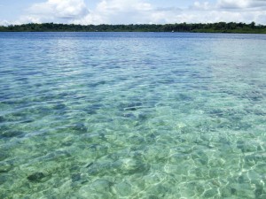Kristallklares Wasser, am Mittagspausenort, wo man auch schnorcheln konnte
